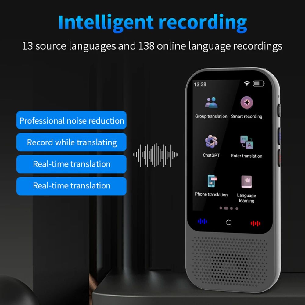 BowLift | S80 Pro Portable Language Translator – 138 Language Voice Translation, 16 Offline Modes & ChatGPT Integration