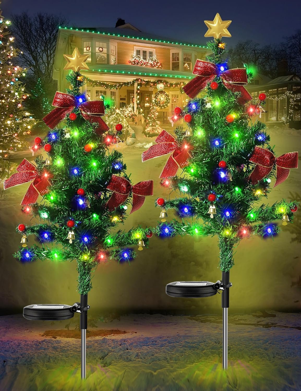 Solar Christmas Trees Lights Outdoor Decoration Waterproof