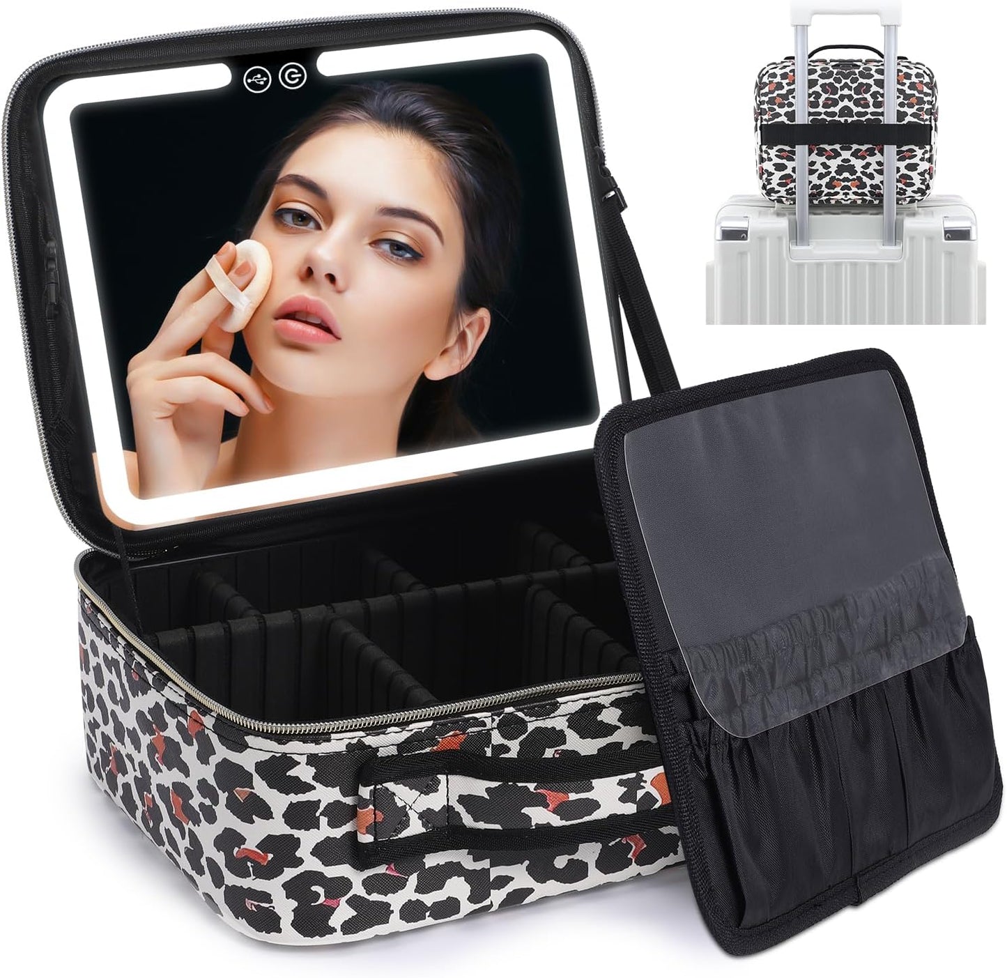 Luxury Makeup Organizer with Illuminated Mirror Bowlift