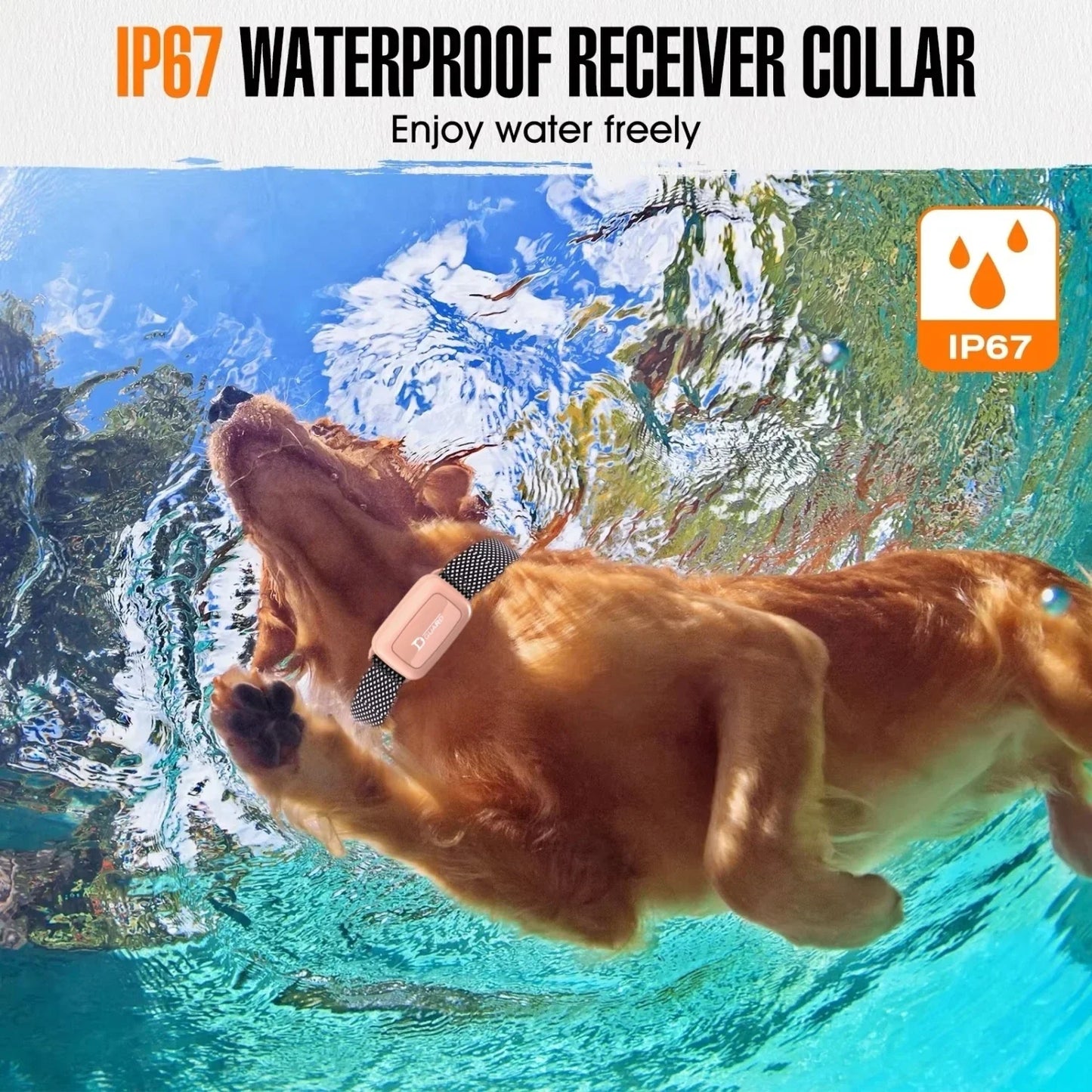 Rechargeable Waterproof Dog Training Collar with Remote & Bark Control