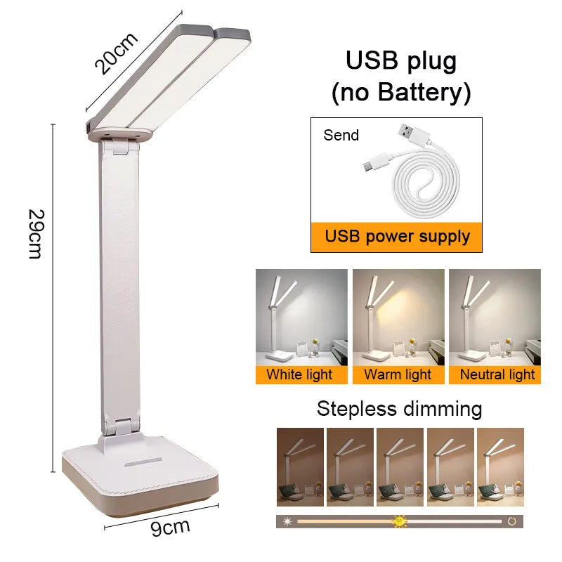 BowLift | LumiFold | LED Desk Lamp | 3 Brightness Levels & Touch Control | USB Rechargeable & Foldable