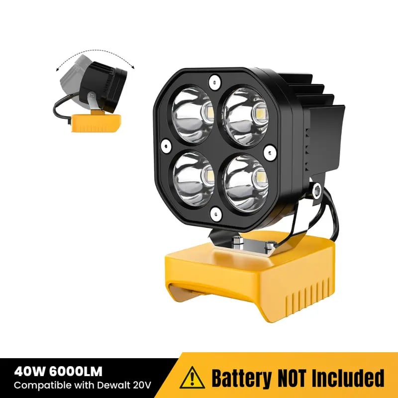 LED Work Light Compatible with Milwaukee 18V Battery/Dewalt 18V&20V Battery