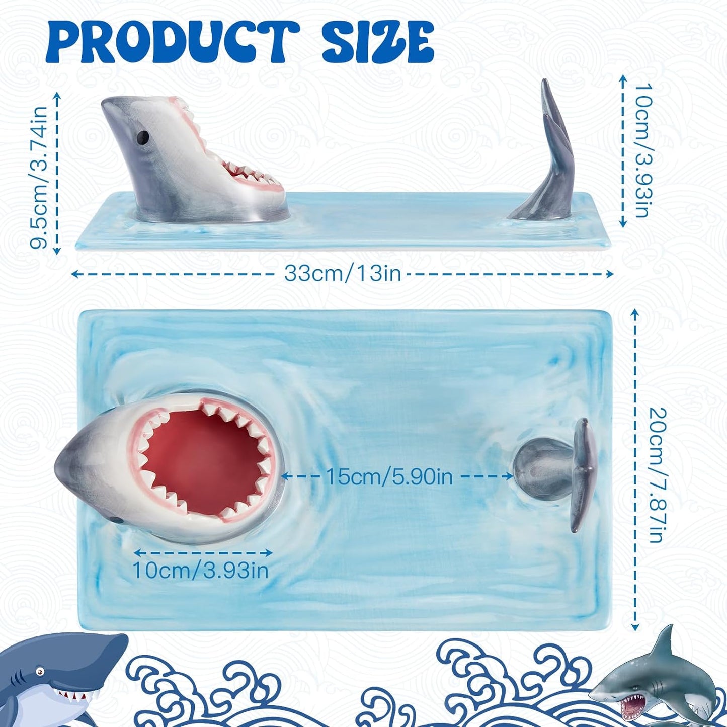 Shark Ceramic Sushi Plate
