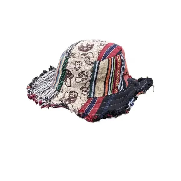 🎩Patchwork Multi-Color Mushroom Hat