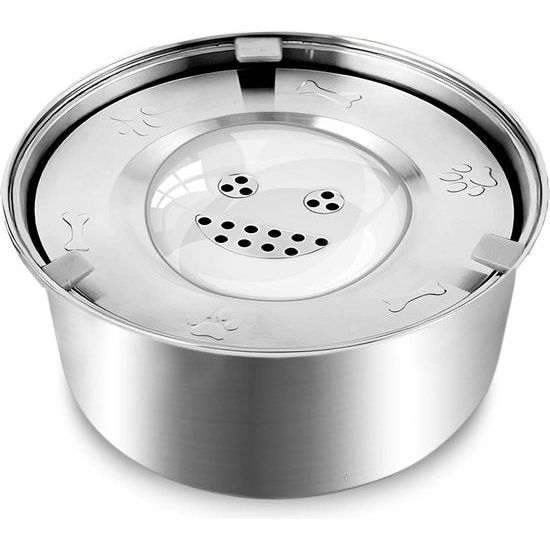 Stainless Steel Dog Water Bowl with Anti-Spill Feature - AquaPaw Bowlift