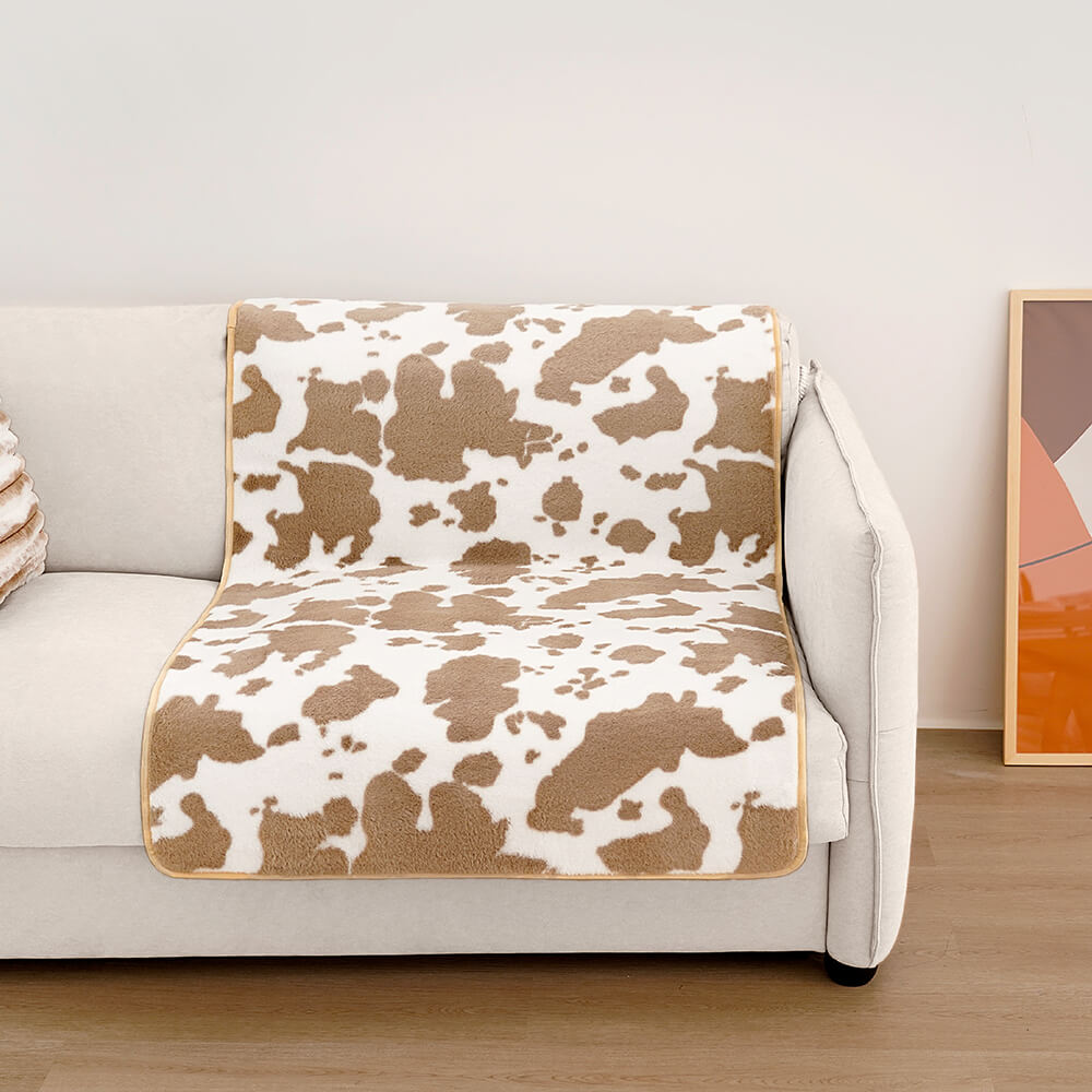 Stylish Pet Blanket with Cow Print - CozyCow Bowlift