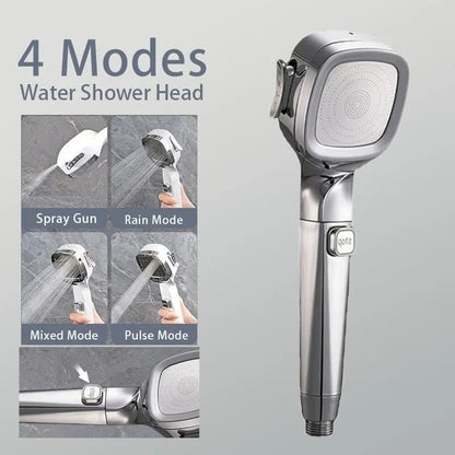 🚿4-mode Handheld Pressurized Shower Head with Pause Switch