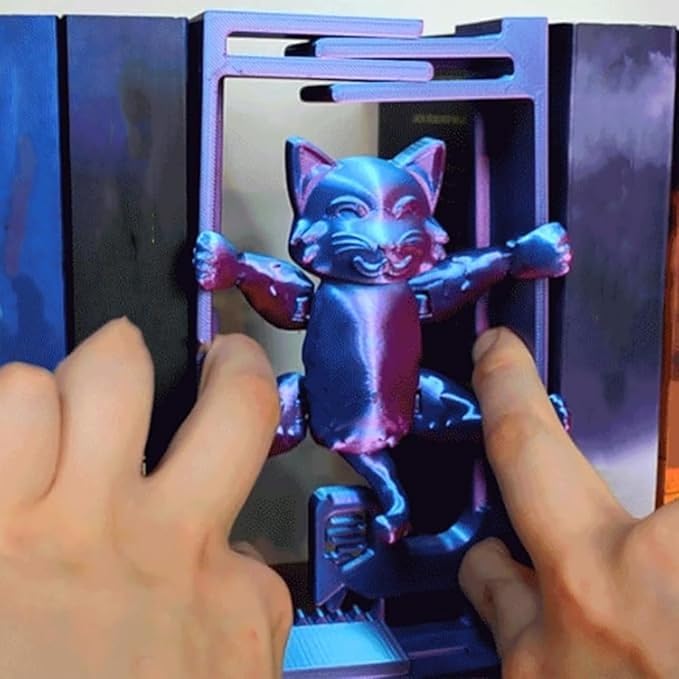 😺Fun Muscle Cat Adjustable Book Corner Sculpture