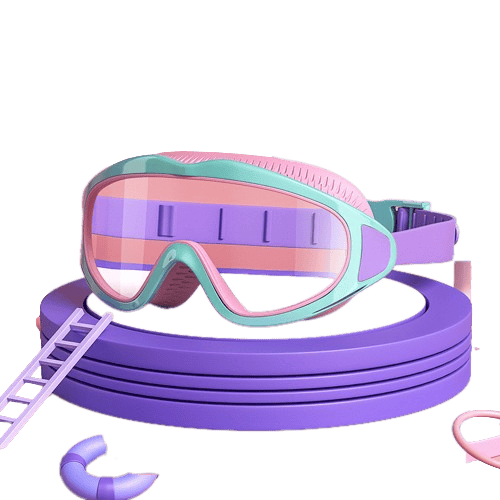 🔥HD children's large frame waterproof and anti-fog swimming goggles