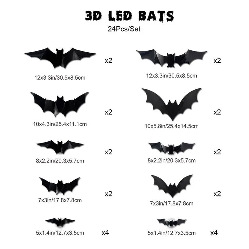 🦇3D Bat Design LED Decoration