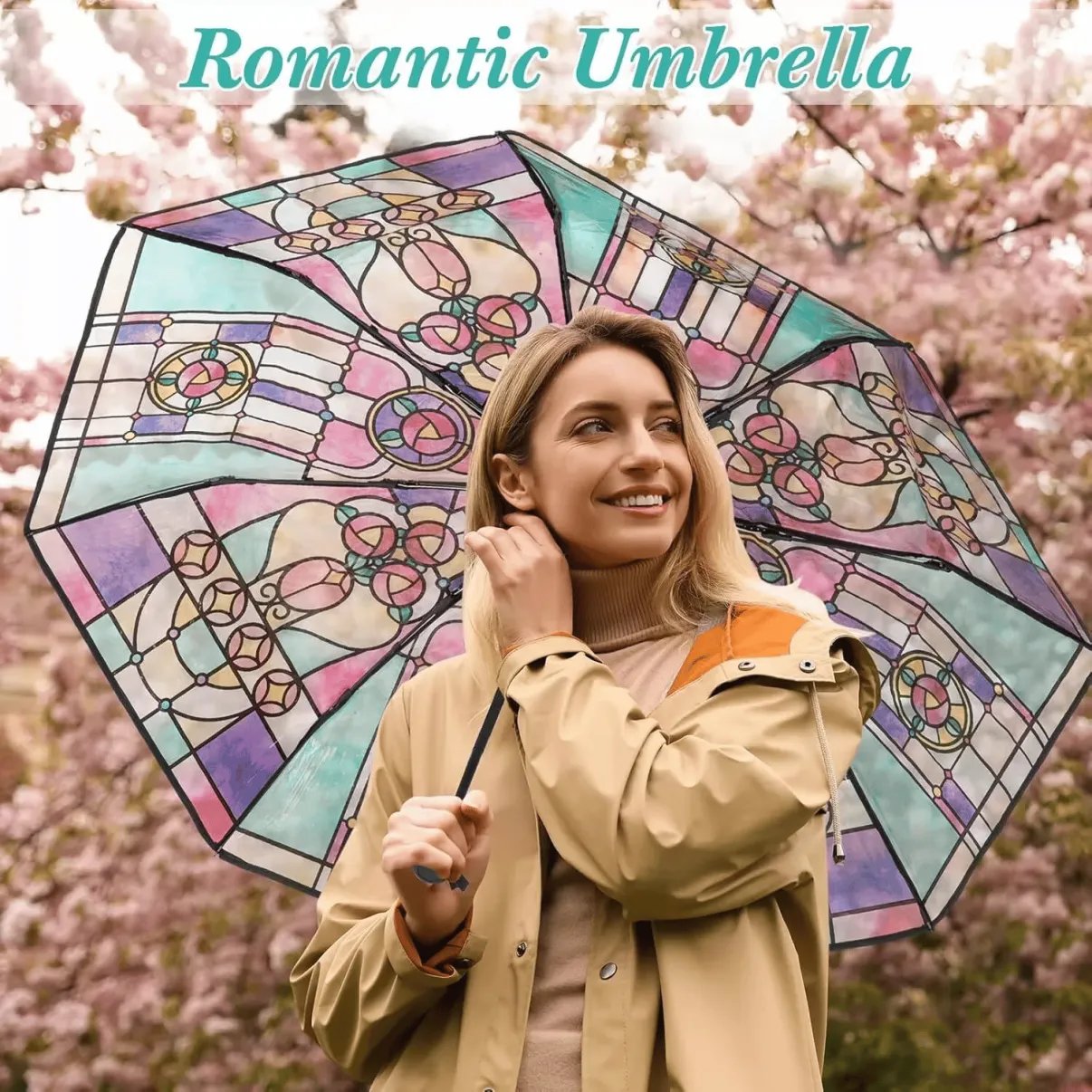 🔥Hot Sale 40% OFF ☔Vintage Stained Automatic Umbrella