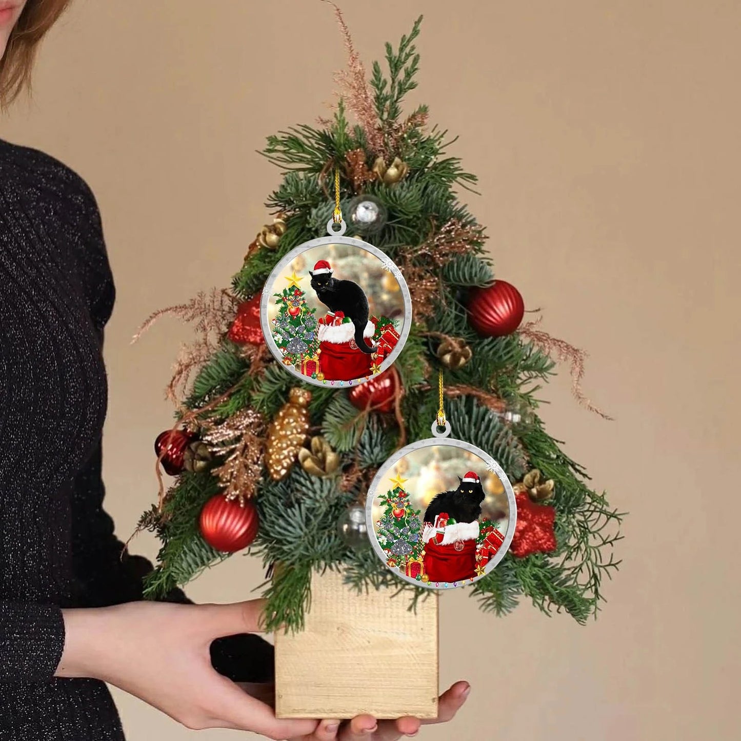 🎅Christmas sale 45% off🐈Christmas Black Cat Ornament🎄