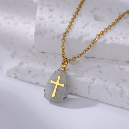Amethyst Gold Cross Necklace