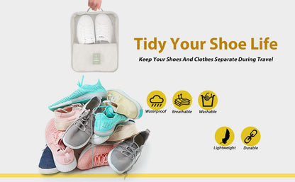 Travel Shoe Bag Holds 3 Pair of Shoes