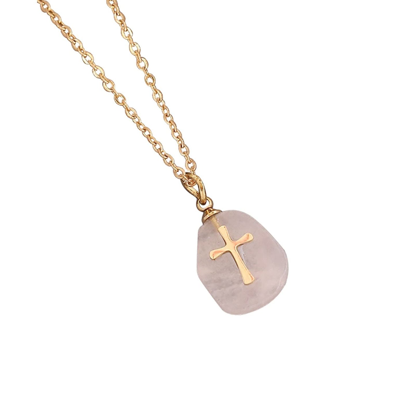 Amethyst Gold Cross Necklace
