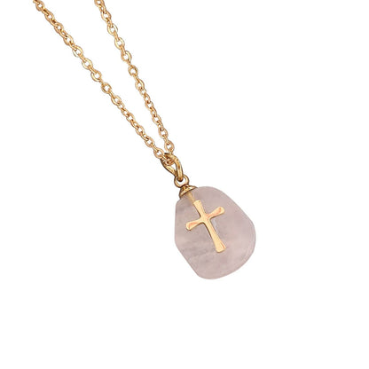 Amethyst Gold Cross Necklace