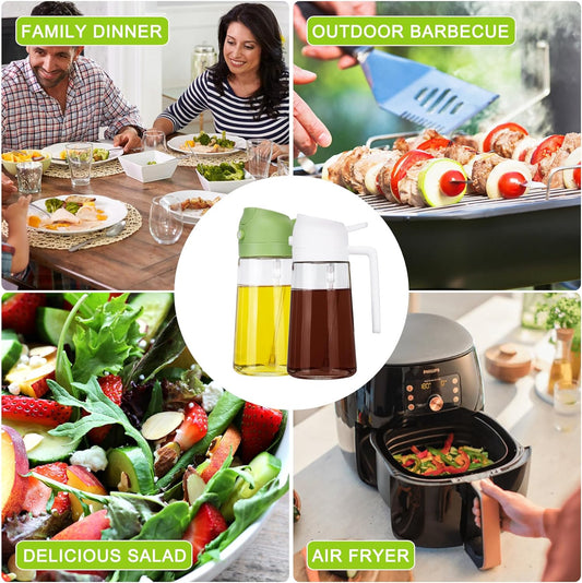 2-in-1 Olive Oil Sprayer for Cooking 470ml