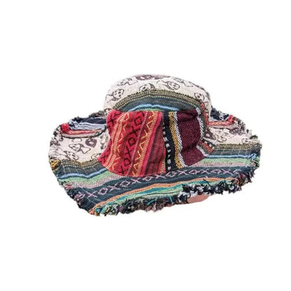 🎩Patchwork Multi-Color Mushroom Hat