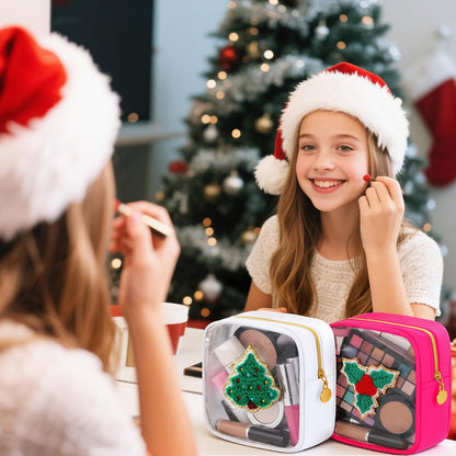 🎄 Christmas Preppy Patch Makeup Bags - Your Festive Style Companion! ✨