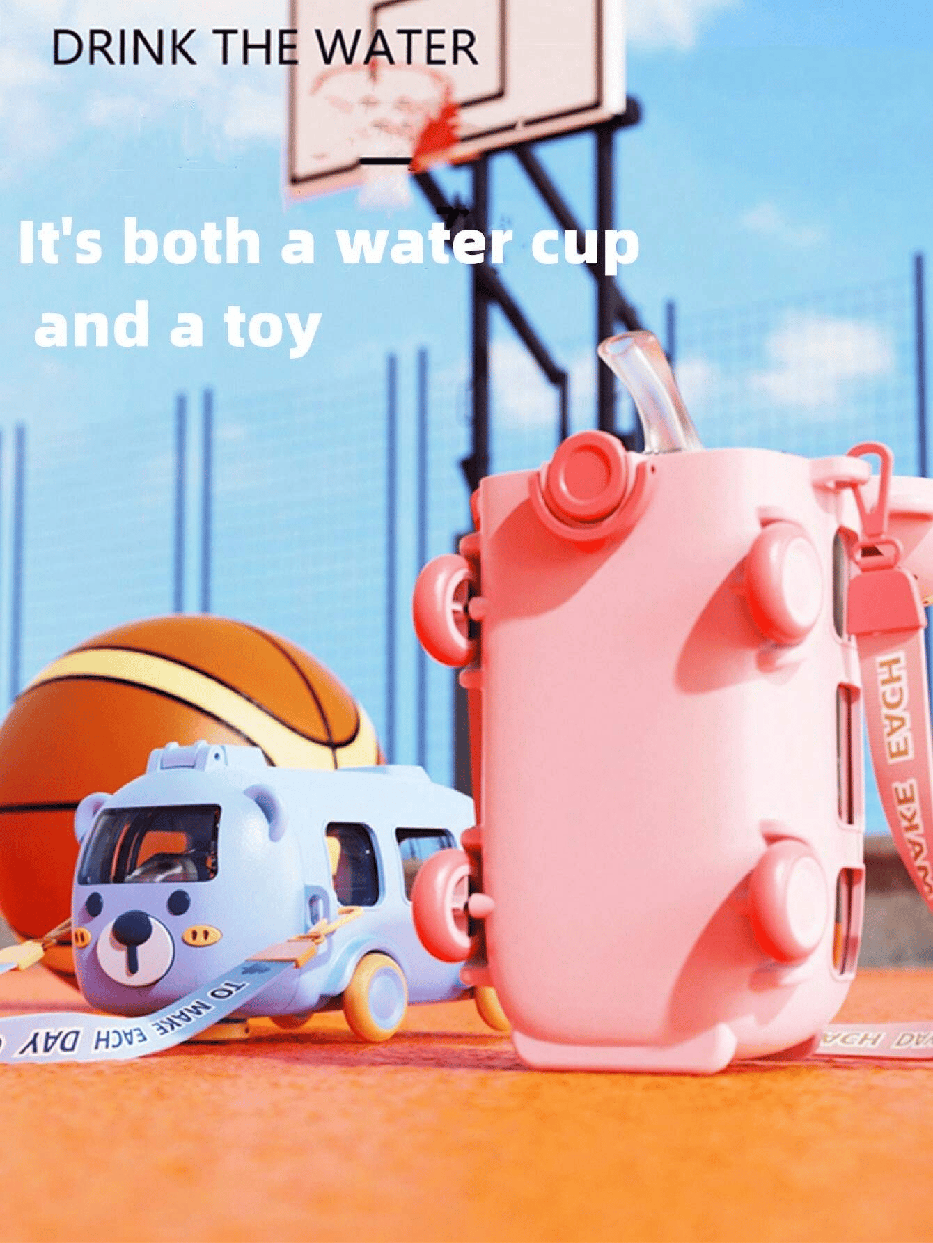 Bus Water Bottle for Kids