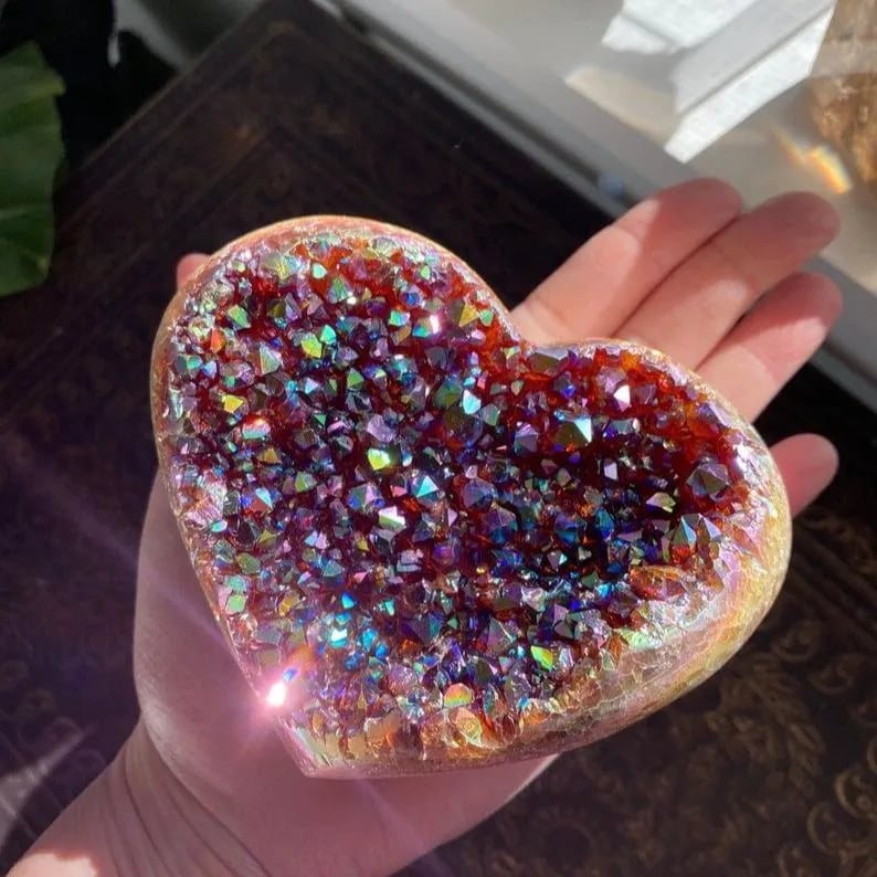 💖Last Day 43% OFF💖Angel Heart Rainbow Crystal Cluster