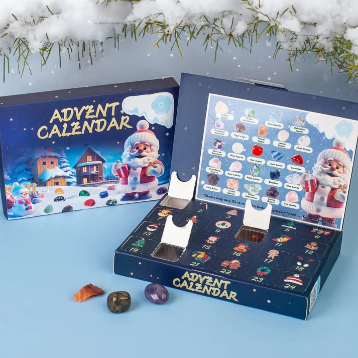 🎅2024 Natural Crystal Christmas Countdown Gift Box🔥40% OFF
