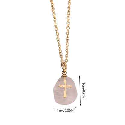 Amethyst Gold Cross Necklace