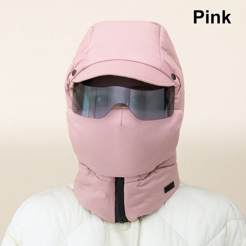 Windproof full face mask with goggles for outdoor cycling