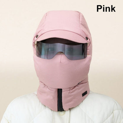 Windproof full face mask with goggles for outdoor cycling