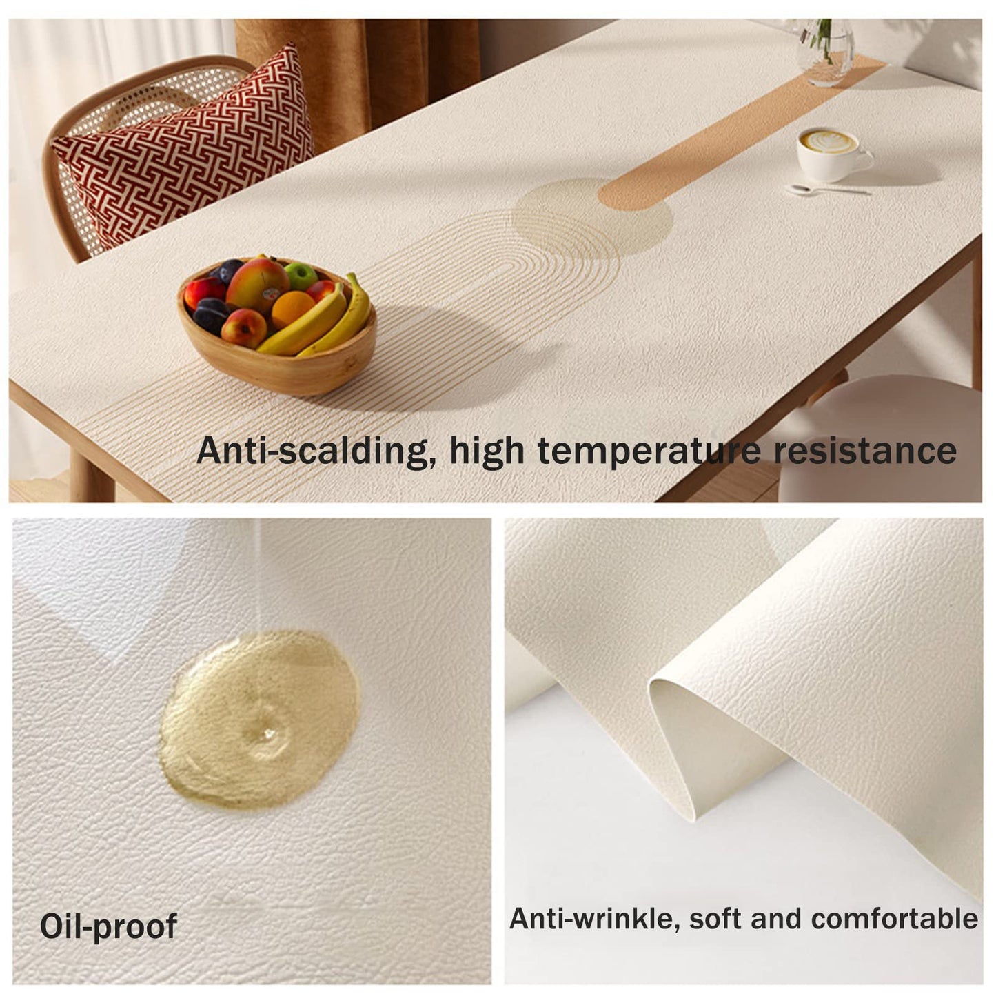 Premium Minimalist Waterproof Leather Table Mat