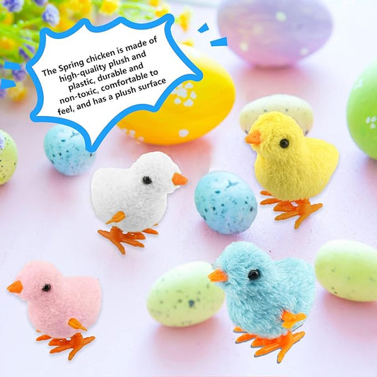 Cute Wind Up Chick Plush Animals Toy