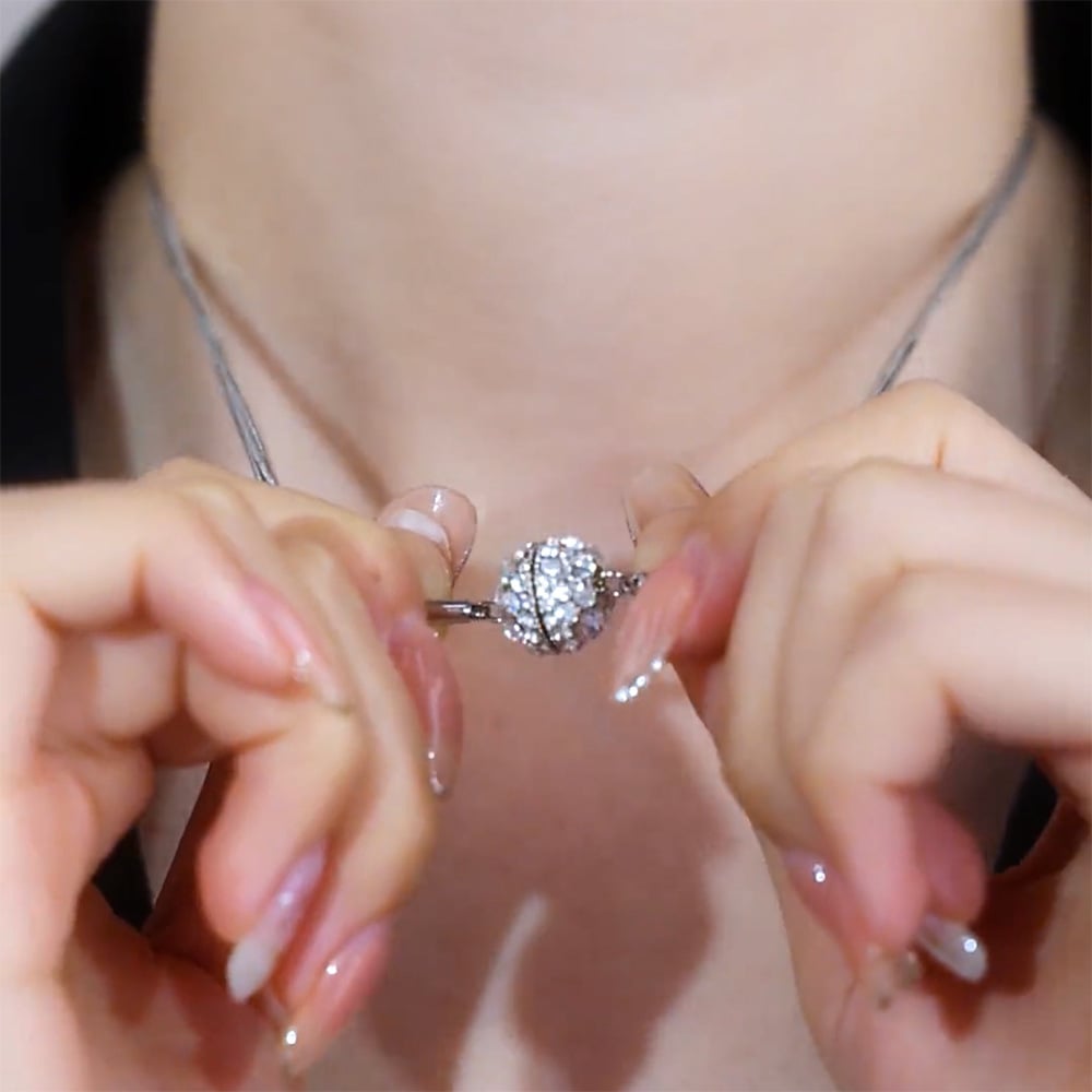 ✨Elegant Magnetic Silver Ball Pendant Necklace