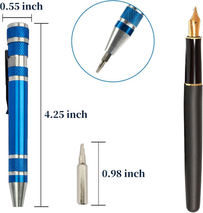 (40% OFF) Multifunctional 8 In 1 Mini Aluminum Pen Screwdriver