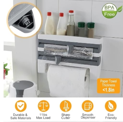 Multi Function Kitchen Cling Film Foil Dispenser