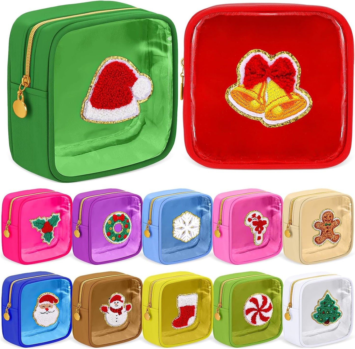 🎄 Christmas Preppy Patch Makeup Bags - Your Festive Style Companion! ✨