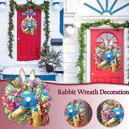 Bunny Wreath Happy Easter Rabbit Decoration