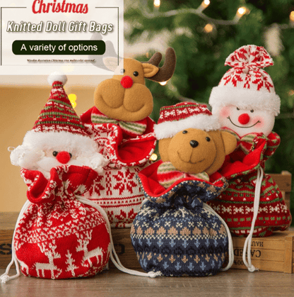 (🎉Christmas Pre Sale-Further Reductions Now) Christmas Knitted Doll Gift Bags (BUY MORE SAVE MORE)