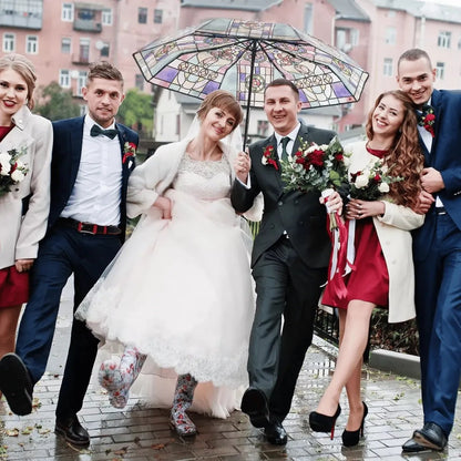 🔥Hot Sale 40% OFF ☔Vintage Stained Automatic Umbrella