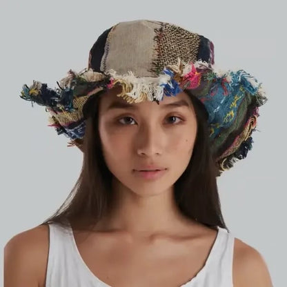 🎩Patchwork Multi-Color Mushroom Hat