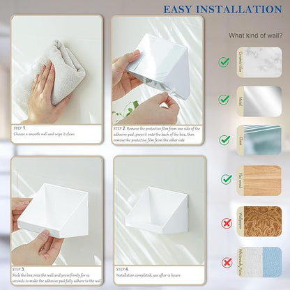 Adhesive Wall Mounted Storage Organizer, Non-Drilling Hanging Storage Tray