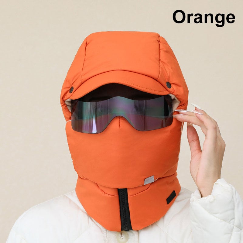 Windproof full face mask with goggles for outdoor cycling