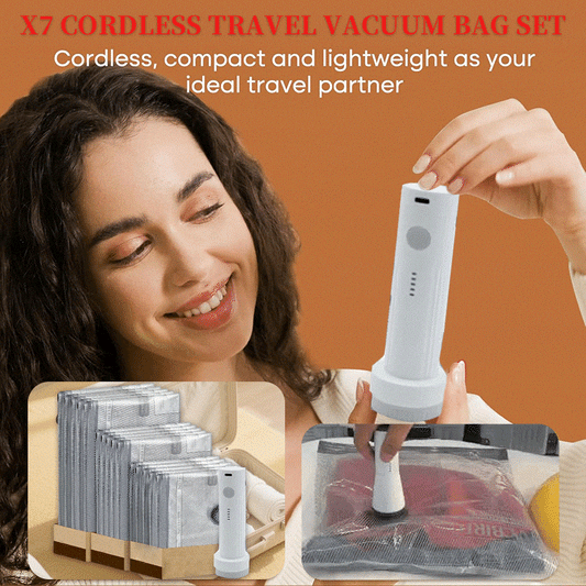 🔥 X7 Cordless Travel Vacuum Bag Set