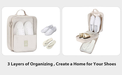 Travel Shoe Bag Holds 3 Pair of Shoes