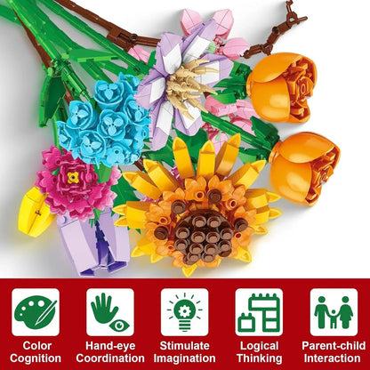 🌻2024 Advent Calendar 24 Days Sunflower Bouquet Building Blocks🌲