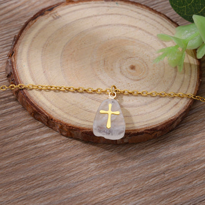 Amethyst Gold Cross Necklace