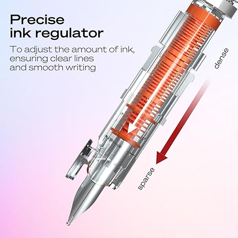 Retractable Fine Nib Pens Set Includes 5 Ink Cartridges