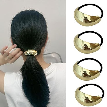 Metal Geometric Elastic Hair Ties