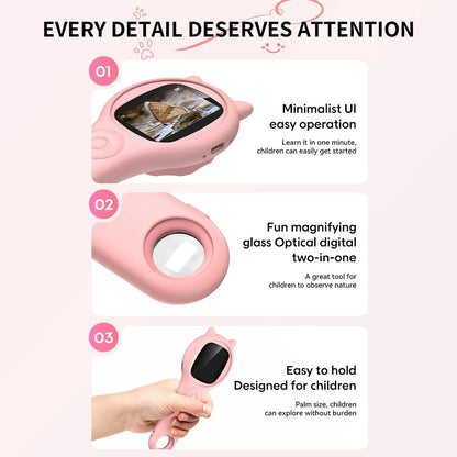 40% OFF🔥Microscope For Kids - Portable Handheld Magnifying Glass For Kids