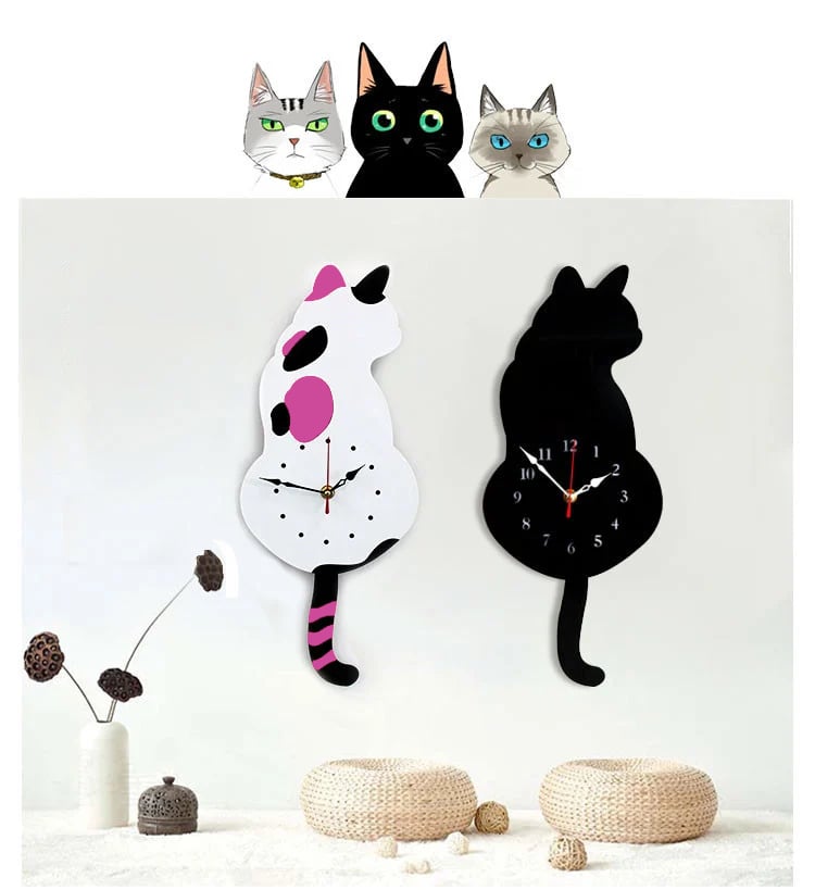 😸Cat Pendulum Wall Clock🕰️