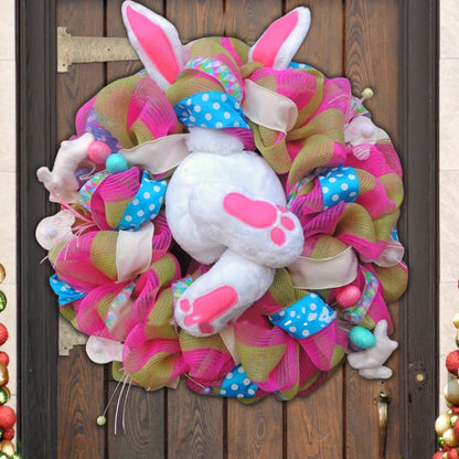 Bunny Wreath Happy Easter Rabbit Decoration
